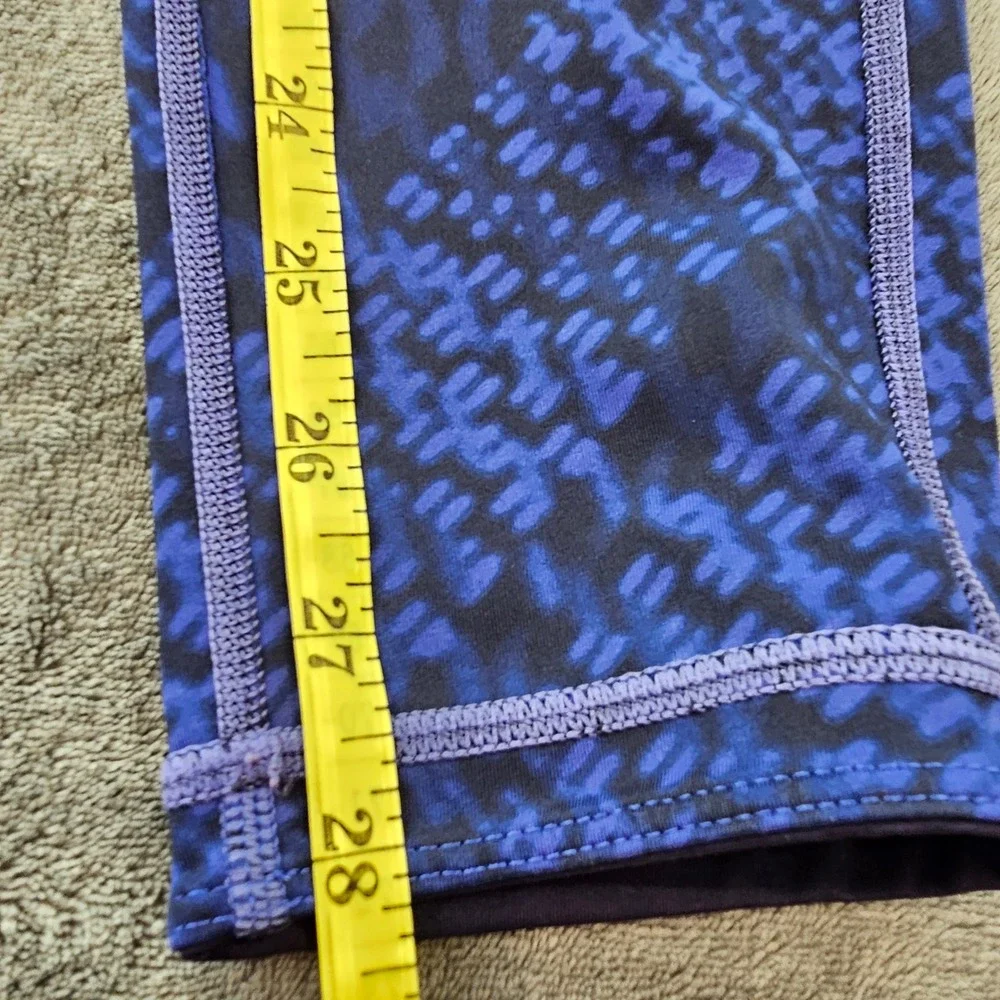 Athleta Reversible Print Leggings Blue Athletic High Waist - Picture 6 of 6